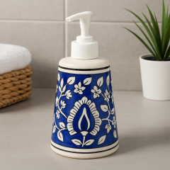 Soap Dispenser Ceramics Blue pottery