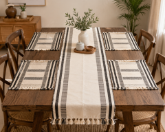 Azo Free Cotton Handloom Table Runneer with Mat (4+1) || Saras Aajeevika
