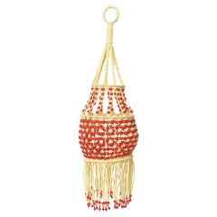 Macrame Light Jhumar Cream & Red  || Saras Aajeevika