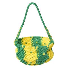 Macrame Pooja Basket Green & Yellow || Saras Aajeevika