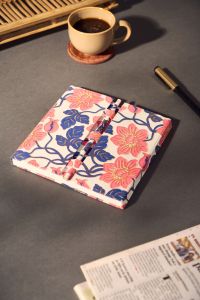 Diary Pencil white With Pink Flower || 7*7 || Saras Aajeevika