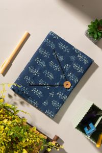 Diary Button cotton Sanganeri Print || Blue 6*8 || Saras Aajeevika