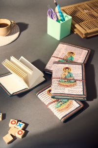 Diary Bahi Devnagri || Black Print Buddha || White Color || (4 pcs) || Saras Aajeevika