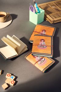 Diary Bahi Devnagri || Black Print Buddha || Orange Color || (4 Pcs) || Saras Aajeevika