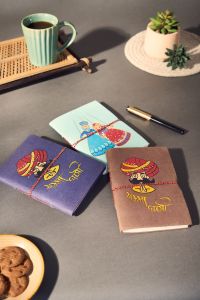 Diary Bahi Style || 7 Inch || Brown, Blue & Skyblue Color || Set of 3 || Saras Aajeevika