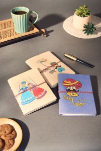 Diary Bahi Style || 7 Inch || Cream, Brown& Blues Colors || Set of 3 || Saras Aajeevika