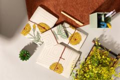 Diary Bahi Style || White And Yellow Color with Flower Print || Set of 4 || Saras Aajeevika