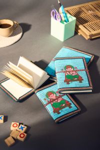 Diary Bahi Style || Ganesh Print Blue Color || Set of 4 || Saras Aajeevika