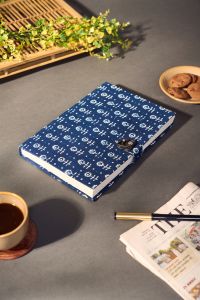 Diary With Brass Lock || Blue Color and Leaf Printed || 10 Inch || Saras Aajeevika