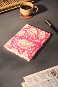 Diary With Pen Holder || Red Leaf Design || 8× 6 || Saras Aajeevika