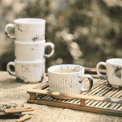 Khurja Pottery Murli Cup Italian Bulging Grey Shade So6| Hand painted | Kitchen ware | Home Décor |Grey