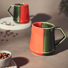 Khurja Pottery Milk Mug Italian Jug Shape Red So2|Ceramic Cup | Microwave Safe | Hand painted | Kitchen ware | Home Décor | Red