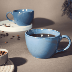 Khurja Pottery Soup Cup Blue So2|Handmade mugs | Kitchenware |Home Essentials 