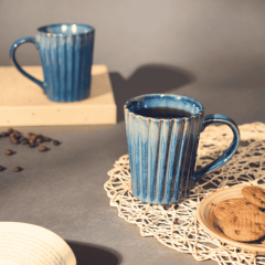 Khurja Pottery Milk Mug Blue So2  |Handmade mugs | Kitchenware |Home Essentials