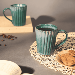 Khurja Pottery Milk Mug Green So2|Handmade mugs | Kitchenware |Home Essentials
