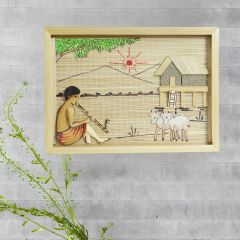 Village 3D Bamboo Frame 11*8 inch || Handicrafts Wall Décor || Saras Aajeevika