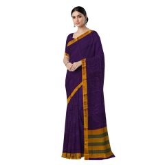 Iikal Chadurang Chikki Cotton Saree || Handloom || Royal Blue Color with 80cm Blouse || Saras Aajeevika