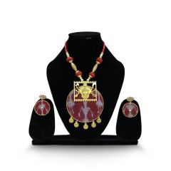 Handmade Sambalpuri Fabric || Maa Durga Golden Oxidized || Necklace Set || Saras Aajeevika