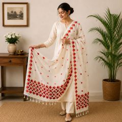 Kota Phulkari Duppatta || 2.25 Meter || Red Flower || Saras Aajeevika