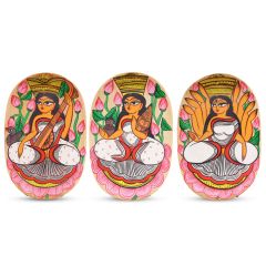 Kalighat Painting Wall Hanging (Durga, Laxmi and Saraswati) || Saras Aajeevika