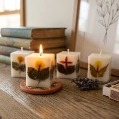 Cube Candle White || 2 inch || Saras Aajeevika