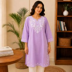 Cotton Long Kurti || Purple Colour || M size || Saras Aajeevika