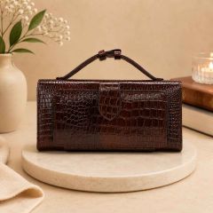Pure Leather Clutch Wallet || Dark Brown || Saras Aajeevika