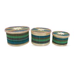 Bamboo Green Jewellery Box || 6 inch || Set of 3 || Saras Aajeevika
