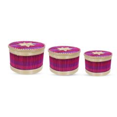 Bamboo Pink Jewellery Box || 6 inch || Set of 03 || Saras Aajeevika 