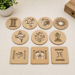 MDF Stencils || 2.5*2.5 inch || Set of 10 || Saras Aajeevika