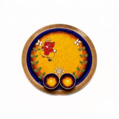 Copper Meenakari Puja Thali || 8 inch || Saras Aajeevika