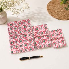 Handmade Paper Diary || Red Colour || Set of 3 || Saras Aajeevika