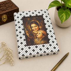 Handmade Paper Frame Diary || Size 8x6 || White Colour || Saras Aajeevika