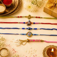 Family Rakhi (Bhabhi + 2 Brother + 2 Kids ) || Set of 5 || Saras Aajeevika