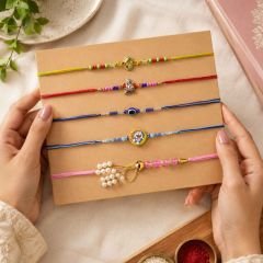 Family Rakhi (Bhabhi + 2 Brother + 2 Kids ) || Set of 5 || Saras Aajeevika