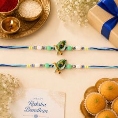 Rakhi Set Mor Pankh for 2 Brothers || Set of 2 || Saras Aajeevika