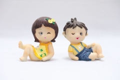 Saras Aajeevika: Handcrafted and Hand-painted Polyresin Chinkiminki Set of 2 Pcs ǀ Elegant Show Piece ǀ Cute Baby Toy ǀ Showpiece for Home Decor, Table Decor & Living Room ǀ 3 Inch