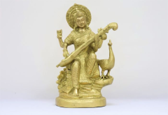 Maa Saraswati Brass Idol | SHG Product | Uttar Pradesh | Devotional | Traditional | Auspicious