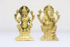Brass Idol Lord Ganesh and Godess Lakshmi Set| SHG Product | Uttar Pradesh | Devotional | Traditional | Auspicious 