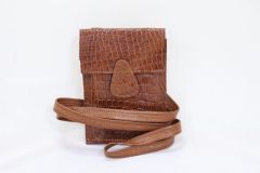  Leather Sling Bags Crocodile Brown