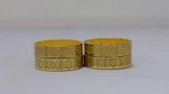 Glass Bangle Leaf Design (Set of 4) || Yellow Color || Saras Aajeevika