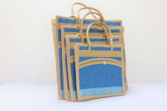 Jute Bag Combo Zipper Pack from Haryana | Eco- Friendly Handbag | Ladies Fashion | Jute Bag Combo in Blue 