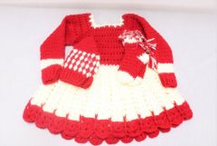 Kids Dress Set Red & Cream