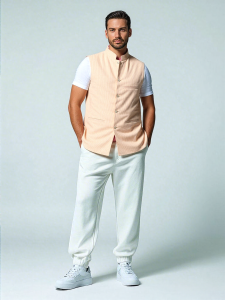 Sleeveless Cotton Jacket Light Peach 44