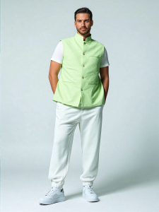 Sleeveless Cotton Jacket Light Green 38