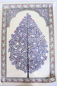  Pattachitra T Silk Tree Figure Blue 18 * 12 Inch