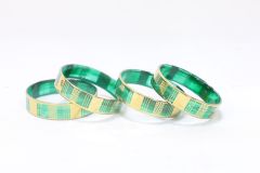 Glass Bangle Line Design (Set of 4) || Green Color || Saras Aajeevika