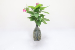  Khurja Pottery Flower Vase Pan Shape Light Green Colour 10 Inches