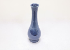 Khurja Pottery Flower Vase Bottle Shape Blue Colour Size 10 Inches