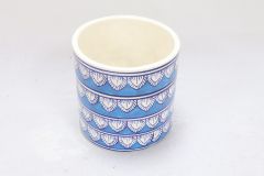 Khurja Pottery Outdoor Pot Pipe Shape || Sky Blue Colour || Large Size 6 Inches || Saras Aajeevika